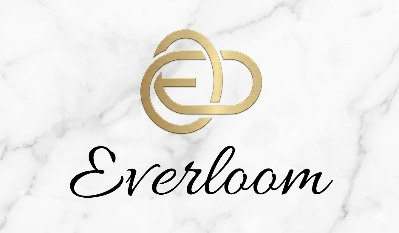 Everloom brand logo on marble